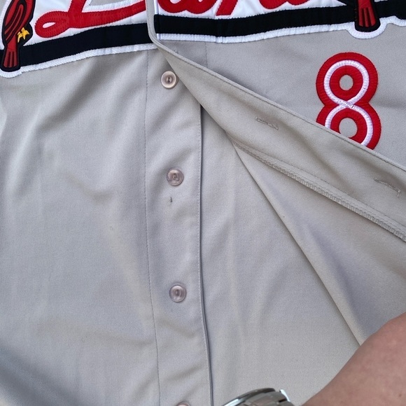 Vintage 1980s Embroidered Cardenales De Lara Venezuelan Baseball Jersey Gray - Picture 10 of 16